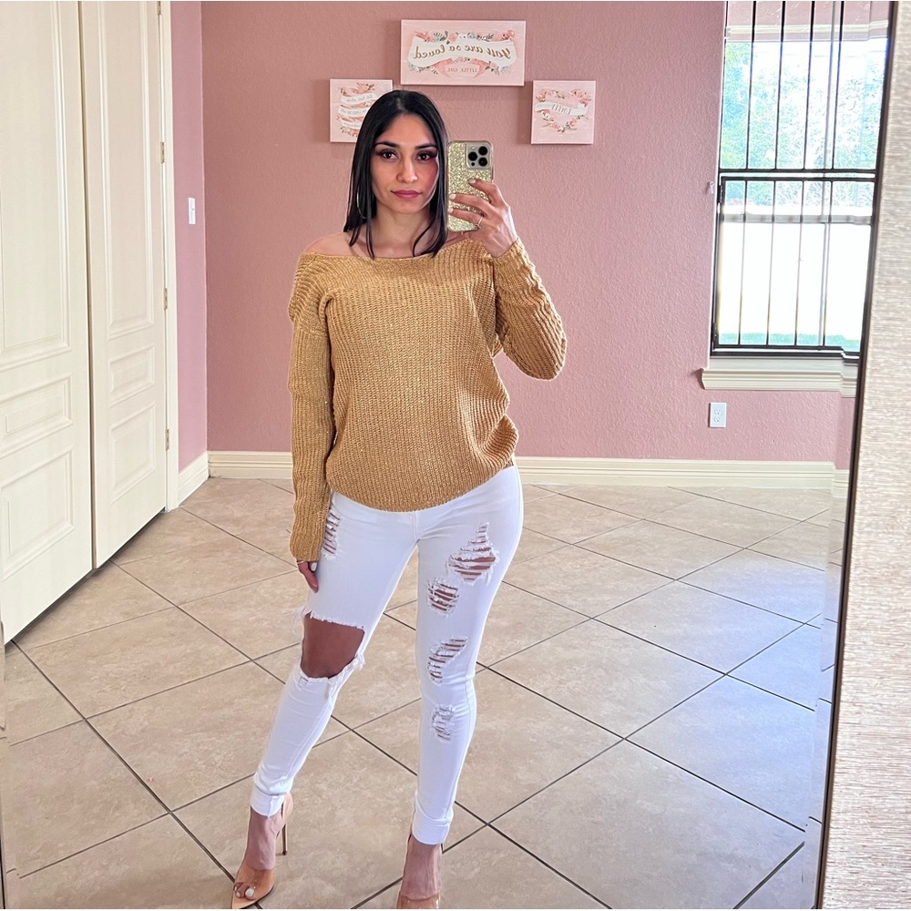 ANGEL Distressed Jeans- white